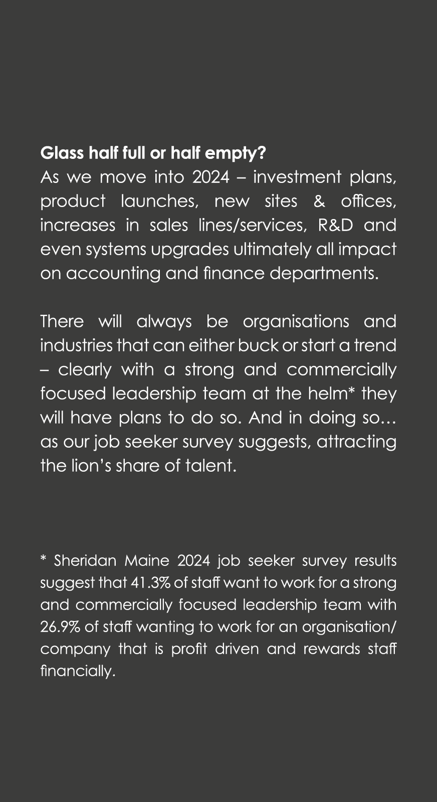 Glass half full or half empty? As we move into 2024 – investment plans, product launches, new sites & offices, increa...