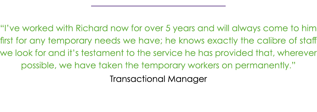￼ “I’ve worked with Richard now for over 5 years and will always come to him first for any temporary needs we have; h...