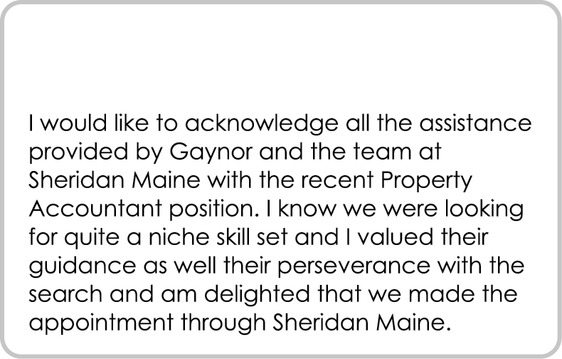  I would like to acknowledge all the assistance provided by Gaynor and the team at Sheridan Maine with the recent Pro...